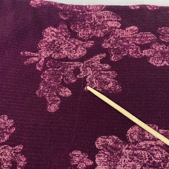 Free People Floral Layered Knit Skirt Large Multicolor Lettuce Hem Stretch Flaws - Picture 6 of 16